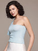 Freehand by The Indian Garage Co Women Fitted Textured One Shoulder Top