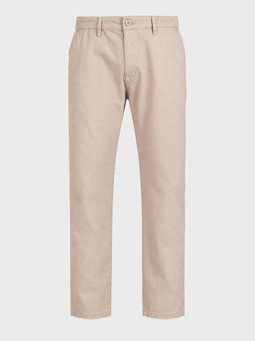 Men's Beige Slim Fit Solid Casual Chinos