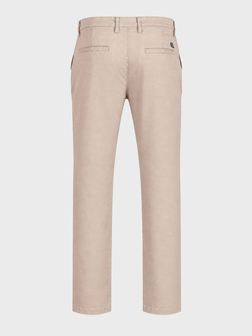 Men's Beige Slim Fit Solid Casual Chinos
