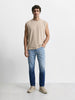 Men's Grey Relaxed Fit Solid Casual Jeans