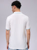 Men's White Slim Fit Solid Polo Collar T-shirt