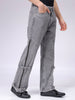 Men's Grey Bootcut Loose Fit Solid Mid-Rise Jeans