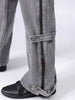 Men's Grey Bootcut Loose Fit Solid Mid-Rise Jeans