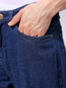 Men's Blue Bootcut Loose Fit Solid Mid-Rise Jeans