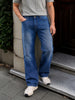 Men's Blue  Bootcut Fit Solid Casual Jeans