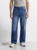 Men's Blue  Bootcut Fit Solid Casual Jeans