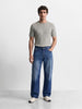 Men's Blue  Bootcut Fit Solid Casual Jeans
