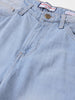 Men's Blue Bootcut Loose Fit Solid Mid-Rise Jeans