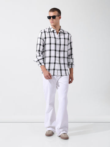 Men's White Bootcut Fit Retro Jeans