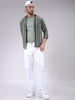 Men's White Vintage Straight Fit Solid Mid-Rise Jeans