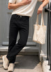 Men's Black Vintage Straight Fit Solid Casual Jeans
