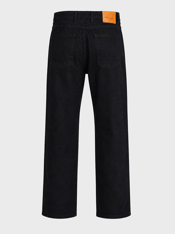 Men's Black Vintage Straight Fit Solid Casual Jeans