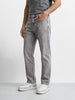 Men's Light Grey Regular Fit Solid Casual Jeans