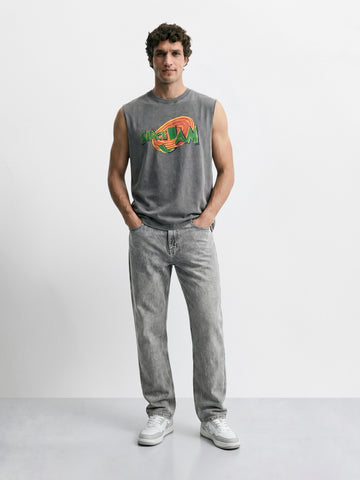 Men's Light Grey Regular Fit Solid Casual Jeans