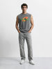 Men's Light Grey Regular Fit Solid Casual Jeans