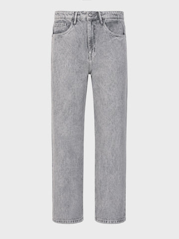 Men's Light Grey Regular Fit Solid Casual Jeans