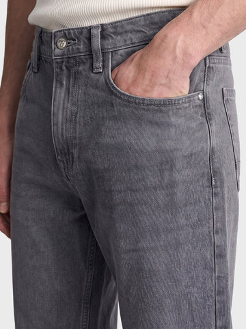 Men's Grey Straight Fit Solid Casual Jeans