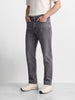 Men's Grey Straight Fit Solid Casual Jeans