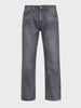 Men's Grey Straight Fit Solid Casual Jeans