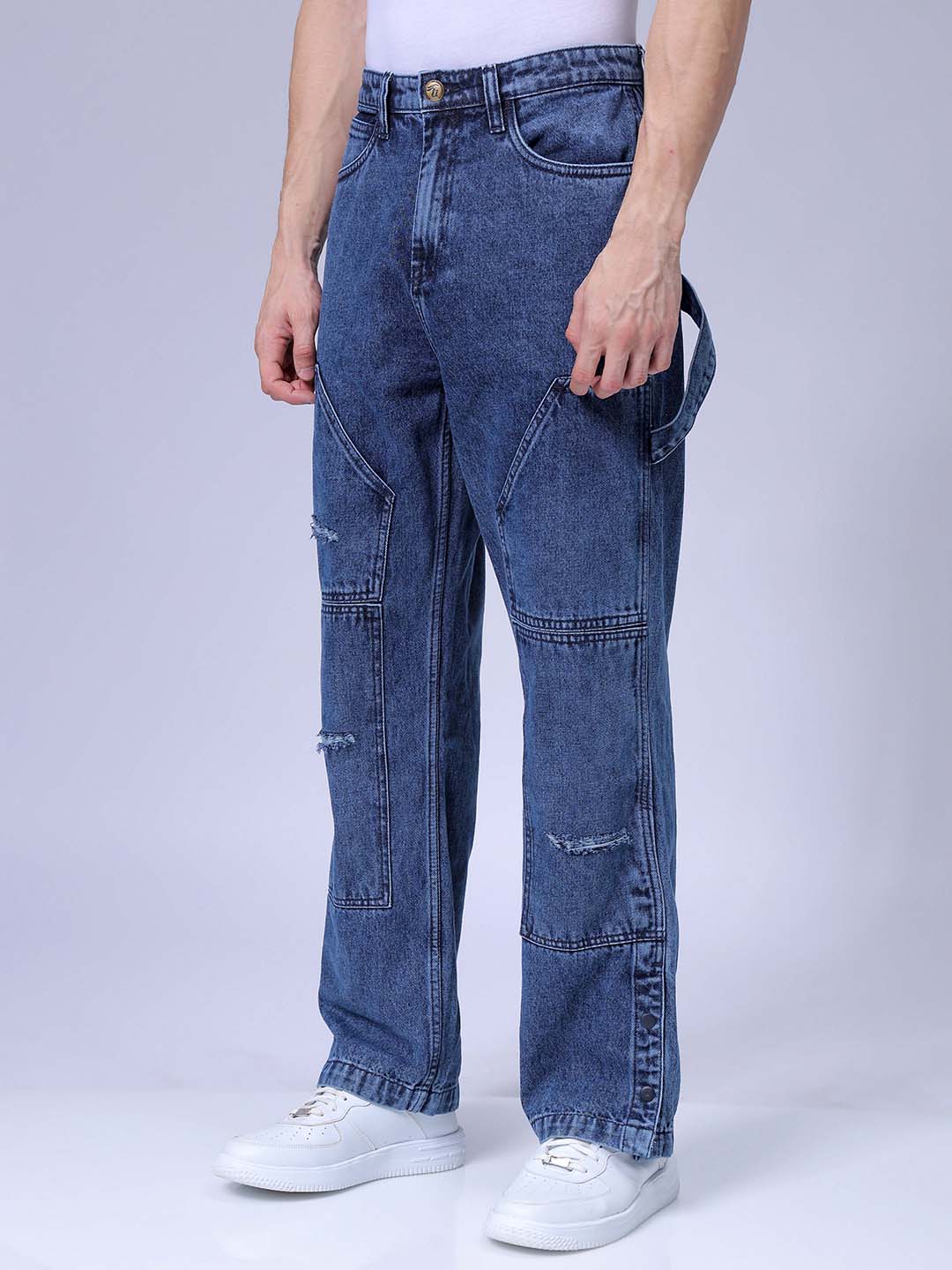 Men's Blue Relaxed Fit Casual Jeans