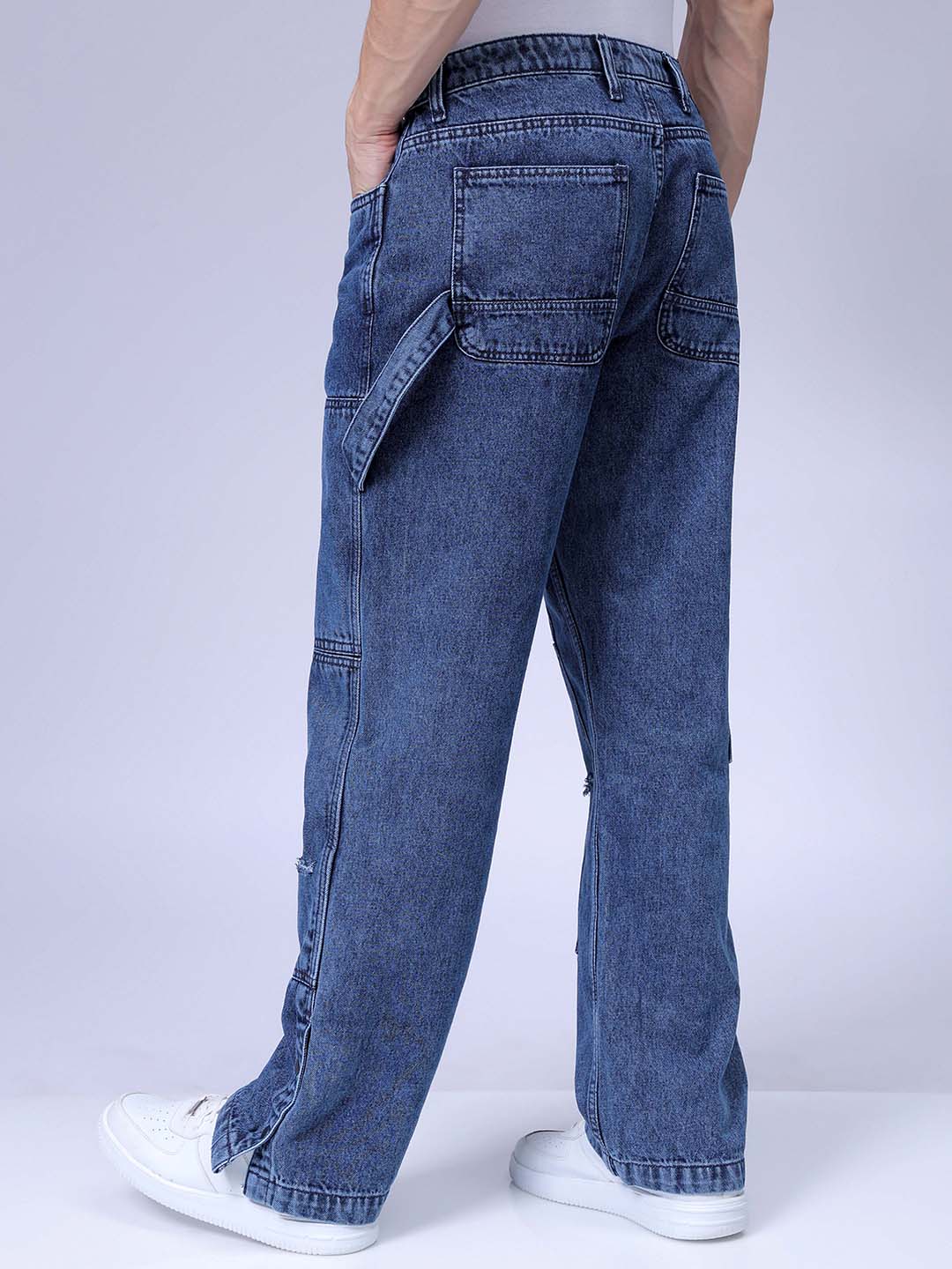 Men's Blue Relaxed Fit Casual Jeans
