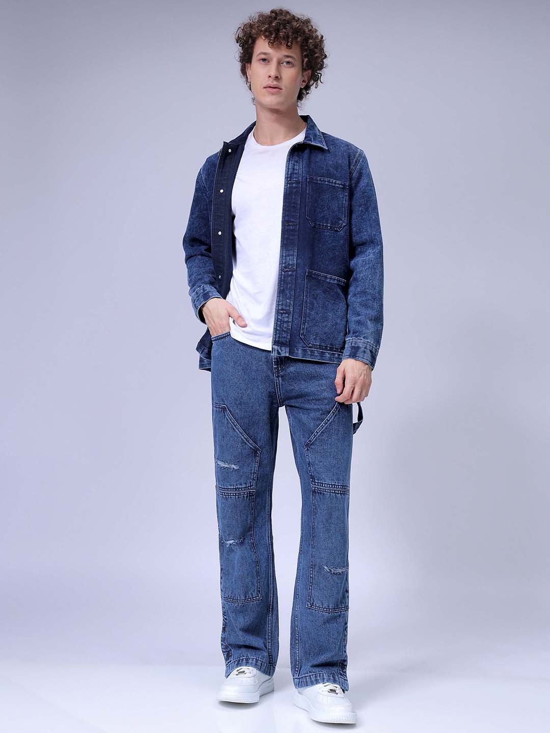 Men's Blue Relaxed Fit Casual Jeans