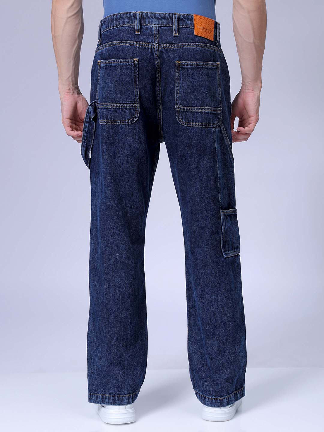 Men's Blue Relaxed Straight Fit Jeans