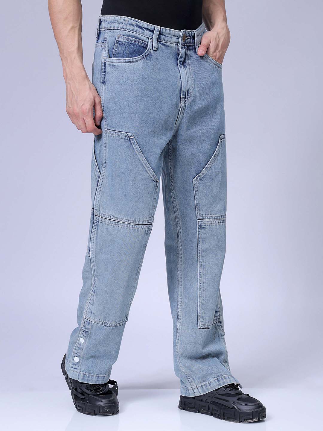Men's Blue Relaxed Fit Casual Jeans