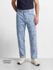 Men's Blue Regular Tapered Fit Solid Utility Jeans