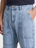 Men's Blue Regular Tapered Fit Solid Utility Jeans