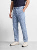 Men's Blue Regular Tapered Fit Solid Utility Jeans