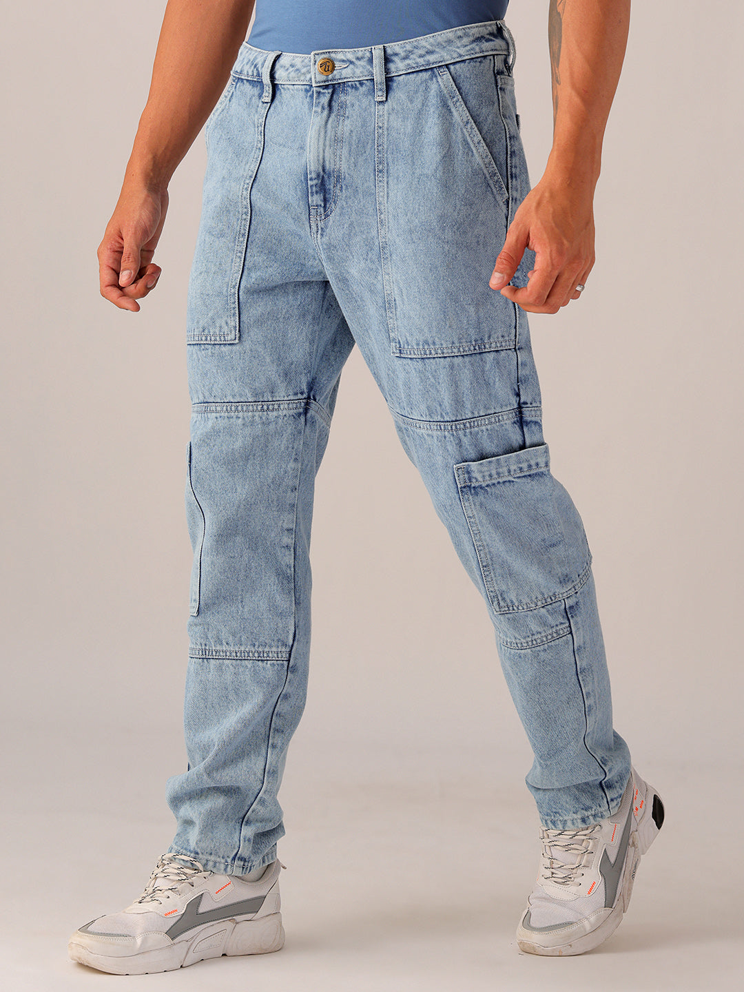 Shop Men's Solid Dad Fit Jeans Online.