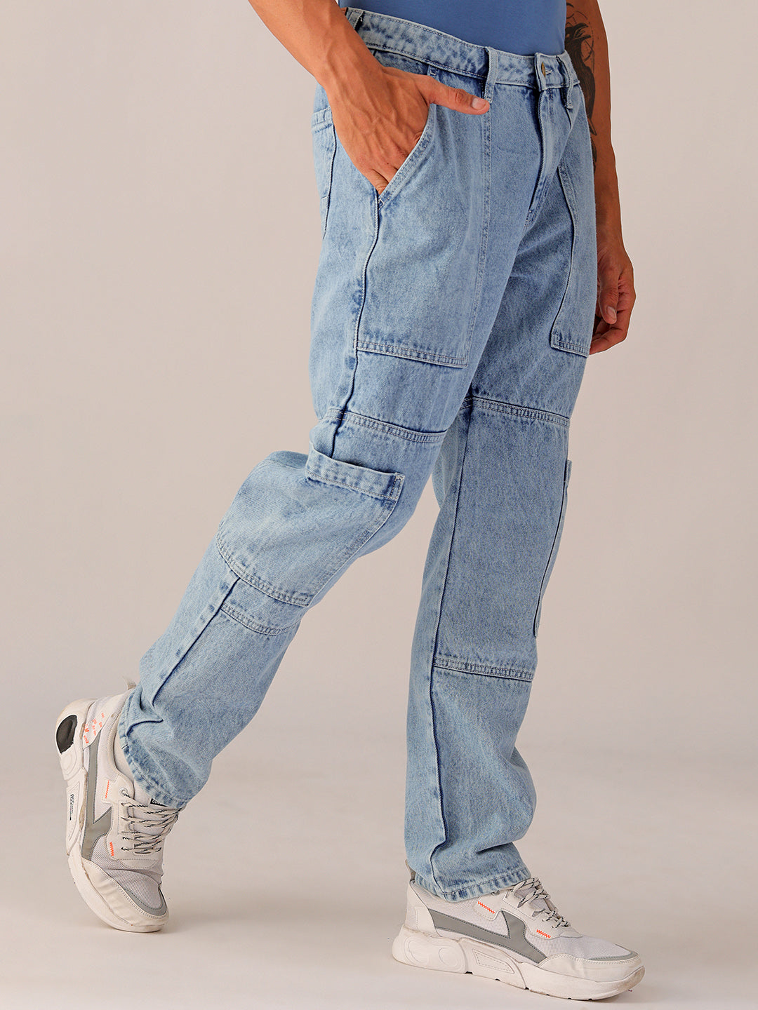 Shop Men's Solid Dad Fit Jeans Online.