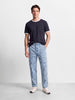 Men's Blue Regular Tapered Fit Solid Utility Jeans