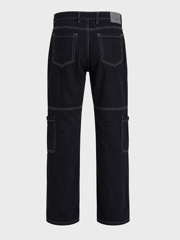 Men's Black Relaxed Fit Solid Casual Jeans