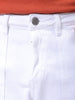 Men's White Dad Fit Solid Mid-Rise Jeans