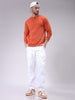 Men's White Dad Fit Solid Mid-Rise Jeans