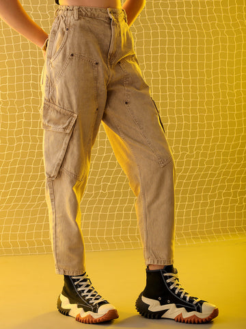 Shop Women's Khaki Anti Fit Solid Jeans Online.