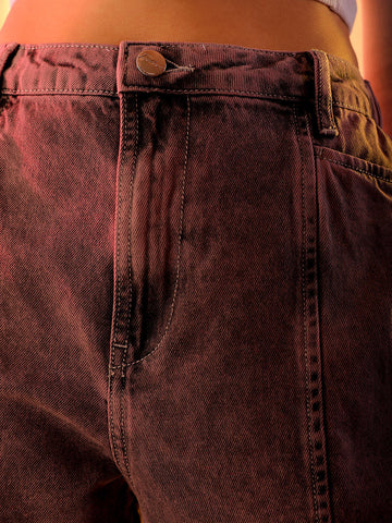Shop Women's Purple Solid Anti Fit Utility Jeans Online.