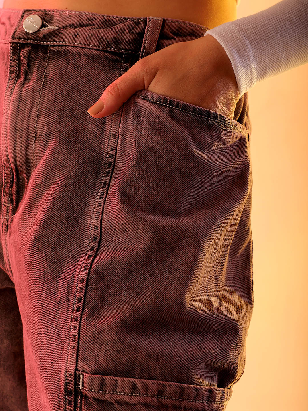 Shop Women's Purple Solid Anti Fit Utility Jeans Online.