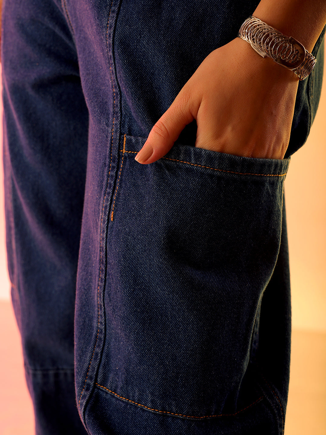 Shop Women's Blue Solid Anti Fit Utility Jeans Online.