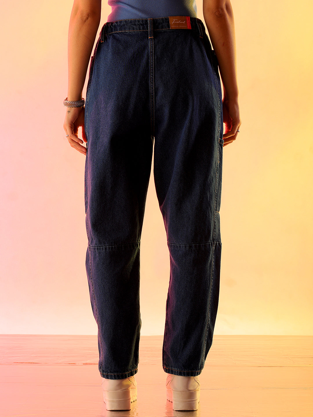 Shop Women's Blue Solid Anti Fit Utility Jeans Online.