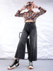 Women's Grey Bootcut Solid High Rise Clean Look Jeans