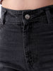 Women's Grey Bootcut Solid High Rise Clean Look Jeans