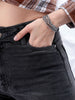 Women's Grey Bootcut Solid High Rise Clean Look Jeans
