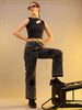 Women's Grey Bootcut Fit Five Pocket Jeans