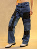 Women's Blue Carpenter Fit Solid Jeans