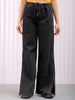 Shop Women's Solid Flared High Rise Five Pocket Jeans Online.