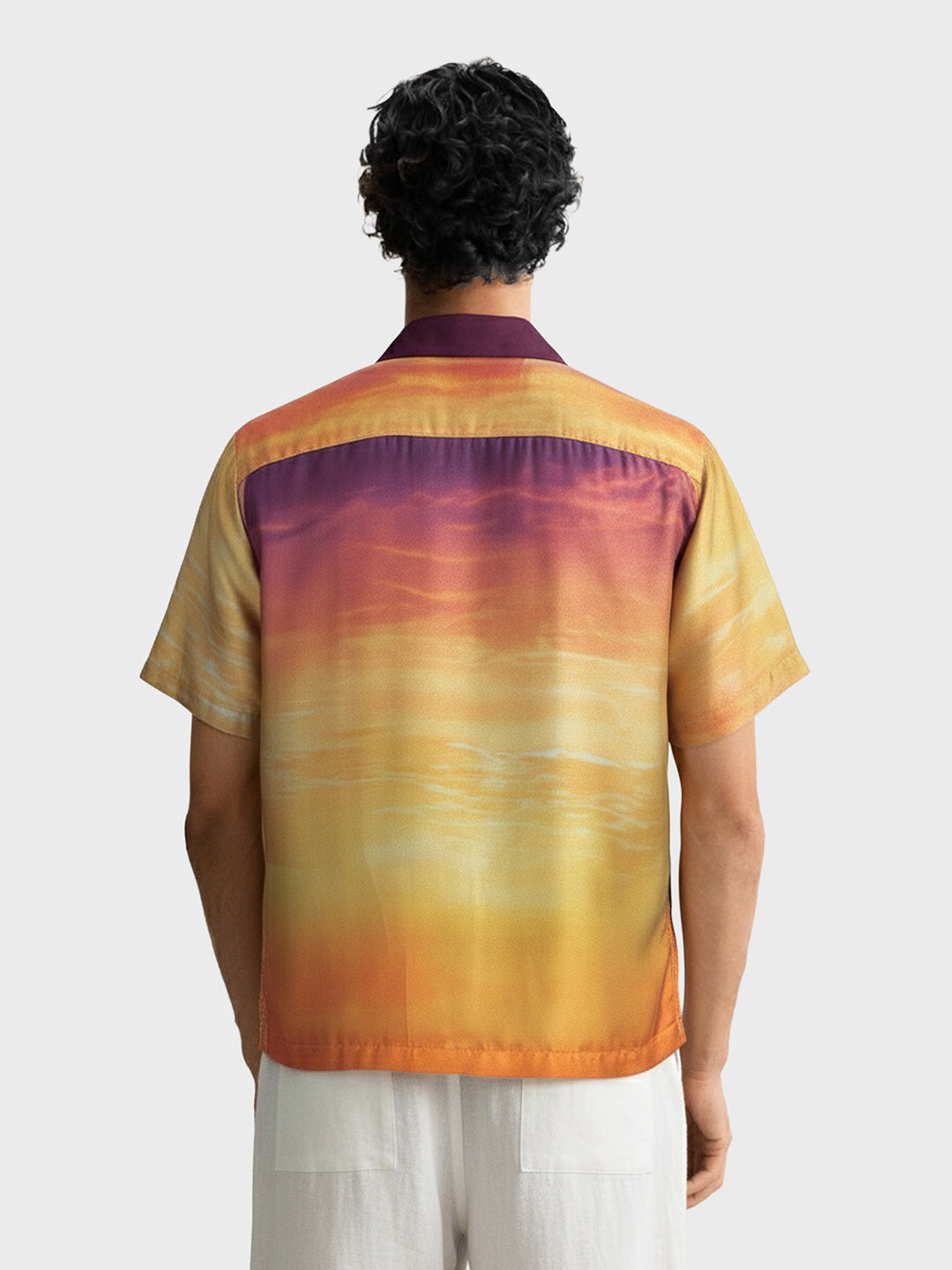 Men's Yellow Relaxed Fit Indie Resort Wear Shirt