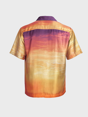 Men's Yellow Relaxed Fit Indie Resort Wear Shirt